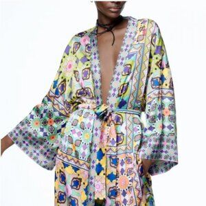 🪷🪷🪷 ZARA Open-Kimono Dress Robe 🪷🪷🪷